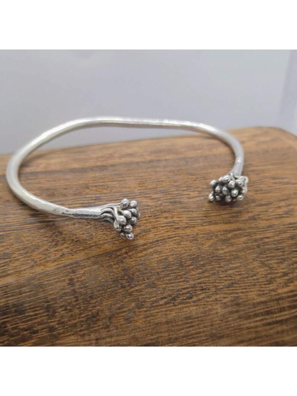Modernist Brutalist Sterling Silver Cuff Bracelet - Picture 4 of 9